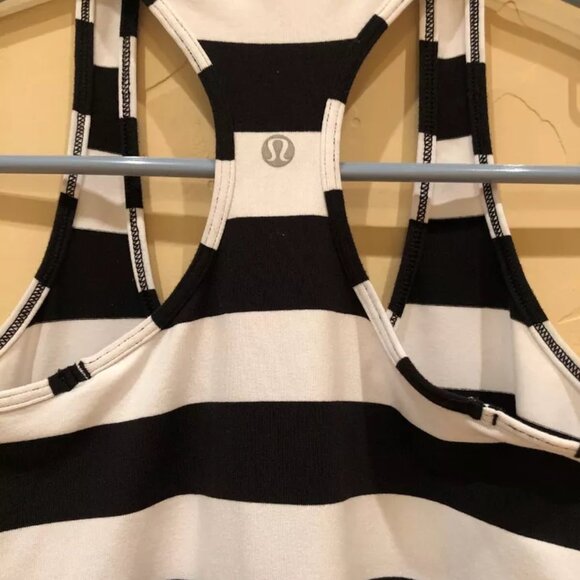 Lululemon Cool Racerback Stripe Black White Size 2 - Picture 4 of 7